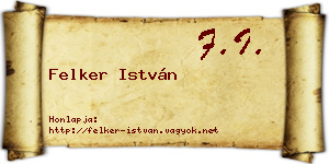 Felker István névjegykártya
